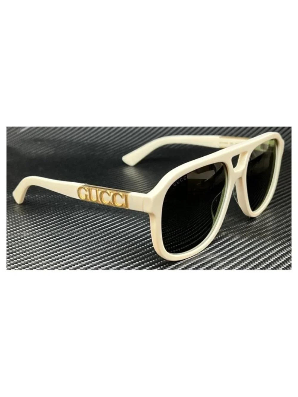 New Gucci Men Ivory White Sunglasses 58-17-140